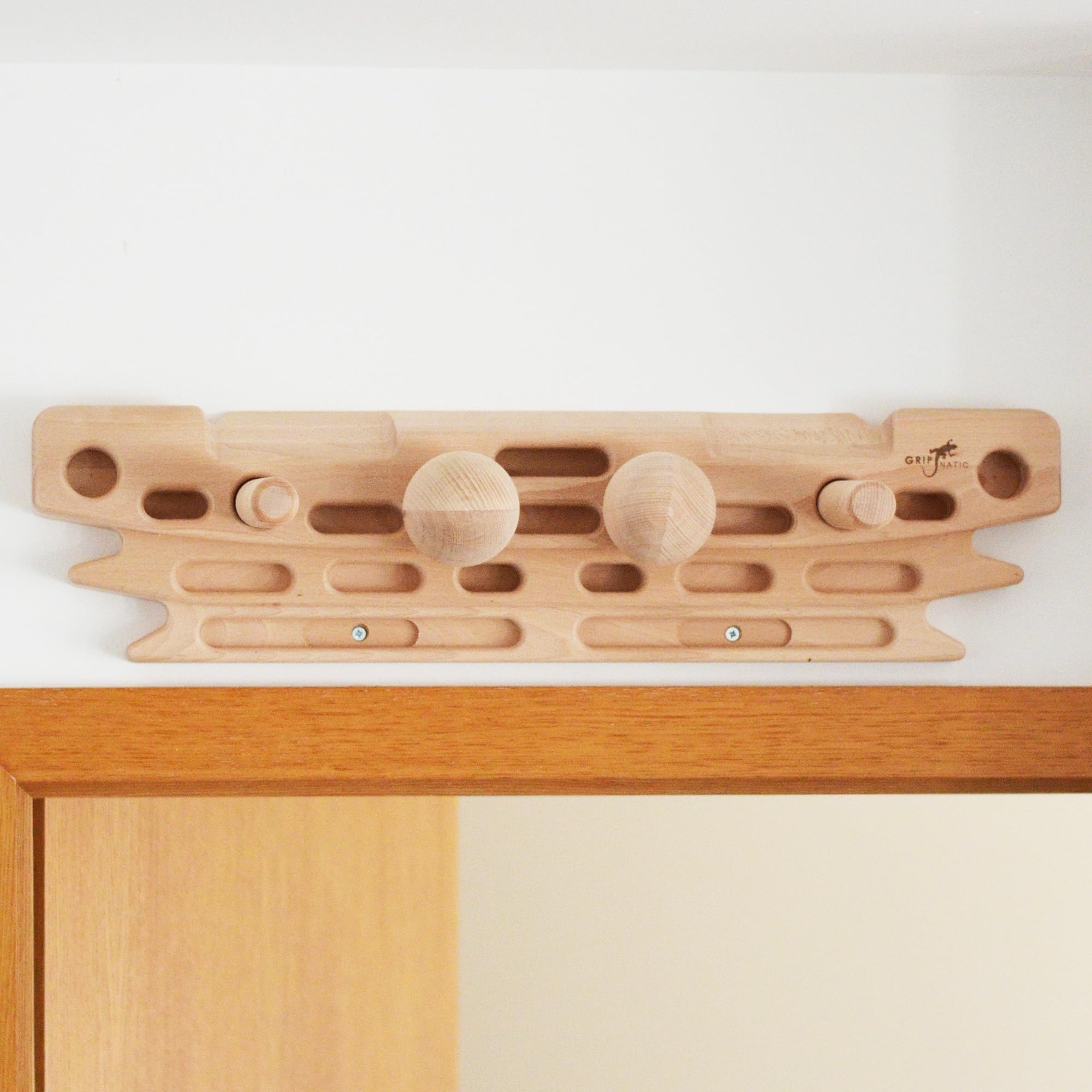 Kugelgriffe für FingerPeg 1.0 – EIN Paar kugelförmige Klettergriffe für Pegboard - Holzsphärenstangen Φ76 mm - FingerPeg 1.0 Erweiterungsgriffe zum Training des Pinchgriffs