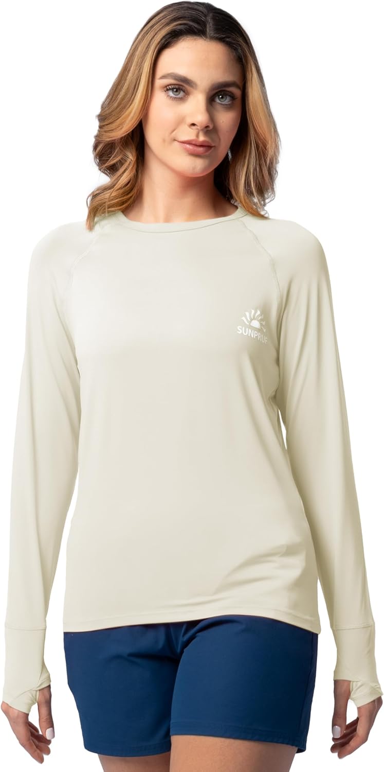 ColdPruf Women's Sunpruf Long Sleeve Performance Sun Protection UPF 30 T-Shirt Large Sand Dune