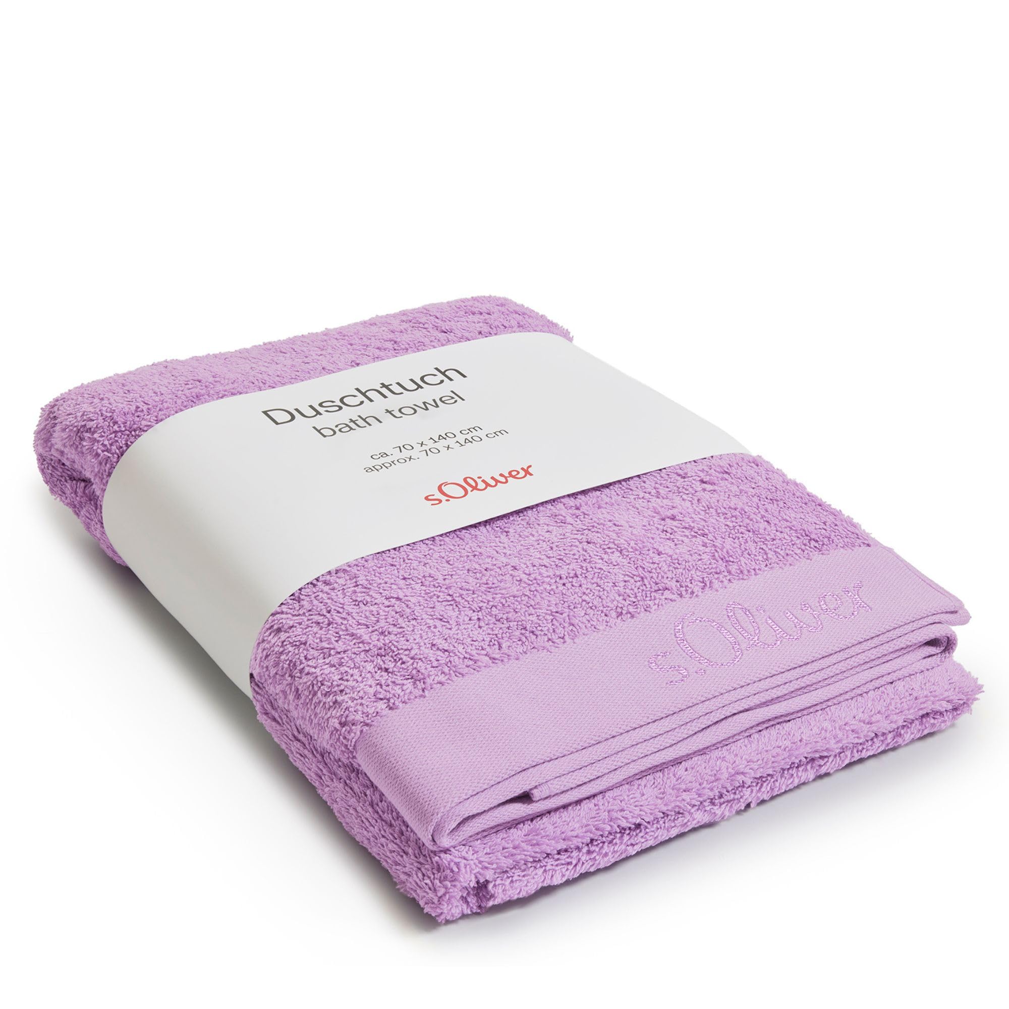 s.Oliver Bath Towel, 70 x 140 cm - 100% Cotton, 600 g/m², Soft & Absorbent, Lilac Bath Towel