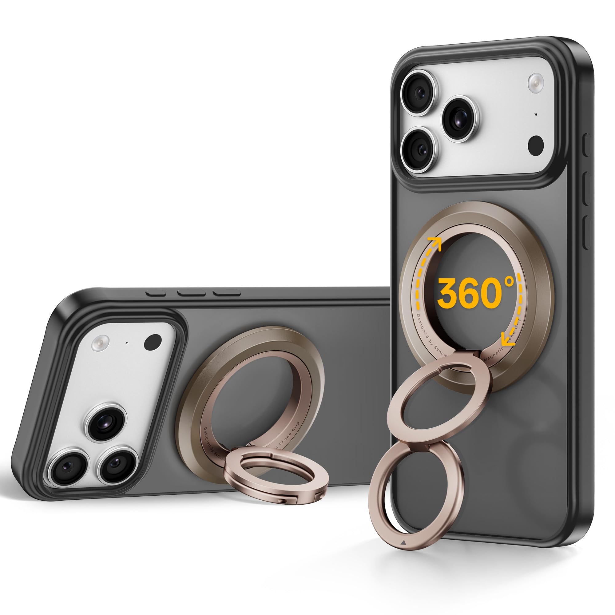 Photo 1 of SYNCWIRE for MagSafe Ring Phone Holder, 360° Rotation Magnetic Cell Phone Grip Dual-Sided Magnets Phone Ring Kickstand Compatible with iPhone 17 16 15 14 13 12 Pro Max MagSafe, Android, Samsung etc.
