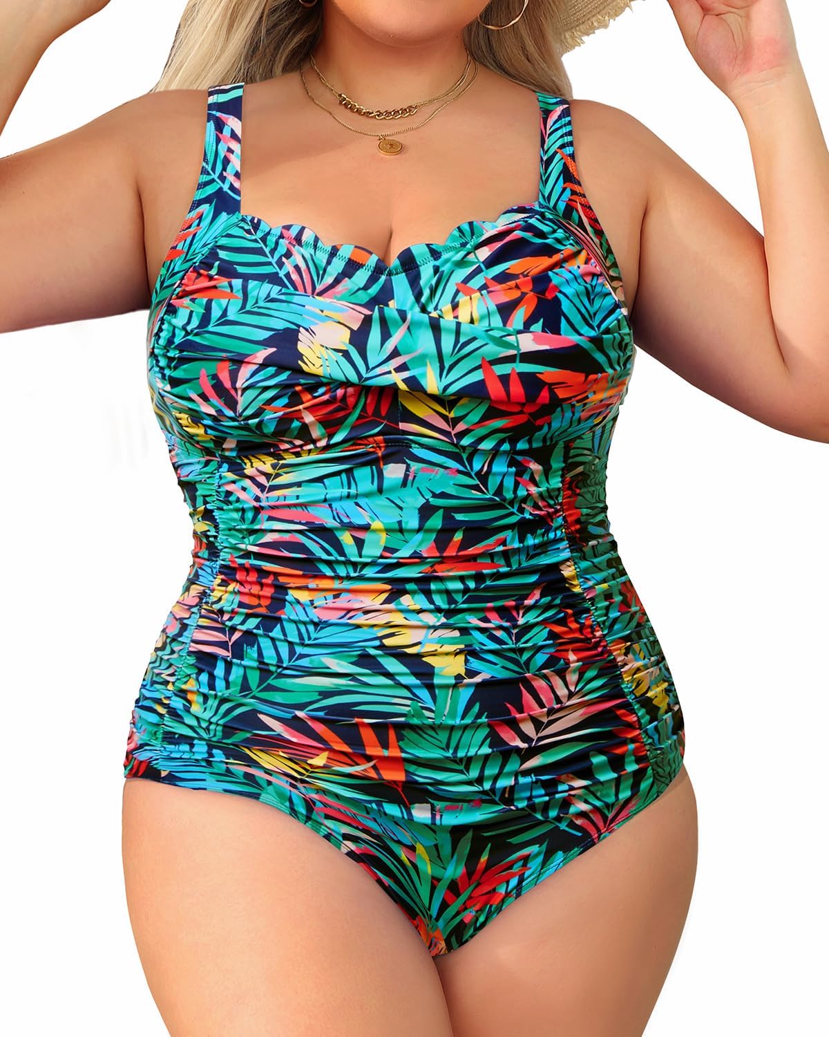 Aqua Eve Womens Plus Size One Piece Swimsuit- Tummy Ethiopia - View #2