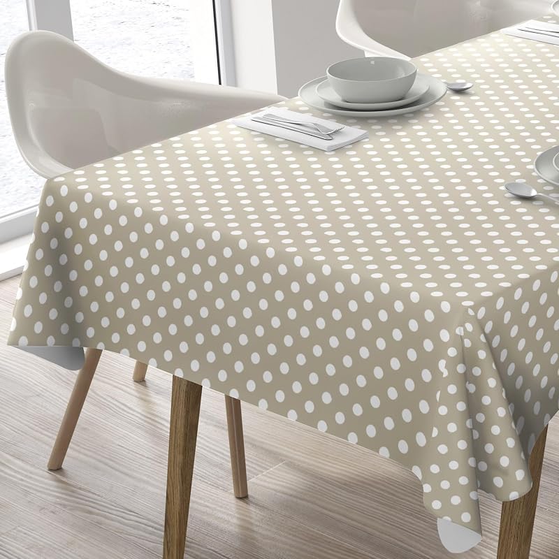 Home Direct Vászon Terítő Pöttyös Beige 140x180 cm Mosható