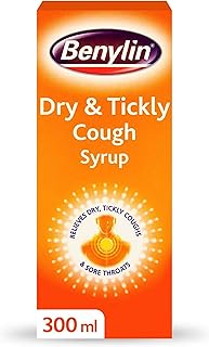 Benylin Dry & Tickly Cough Syrup - Targeted Relief for Your Cough - Cough Medicine for Adults & Children - 300 ml