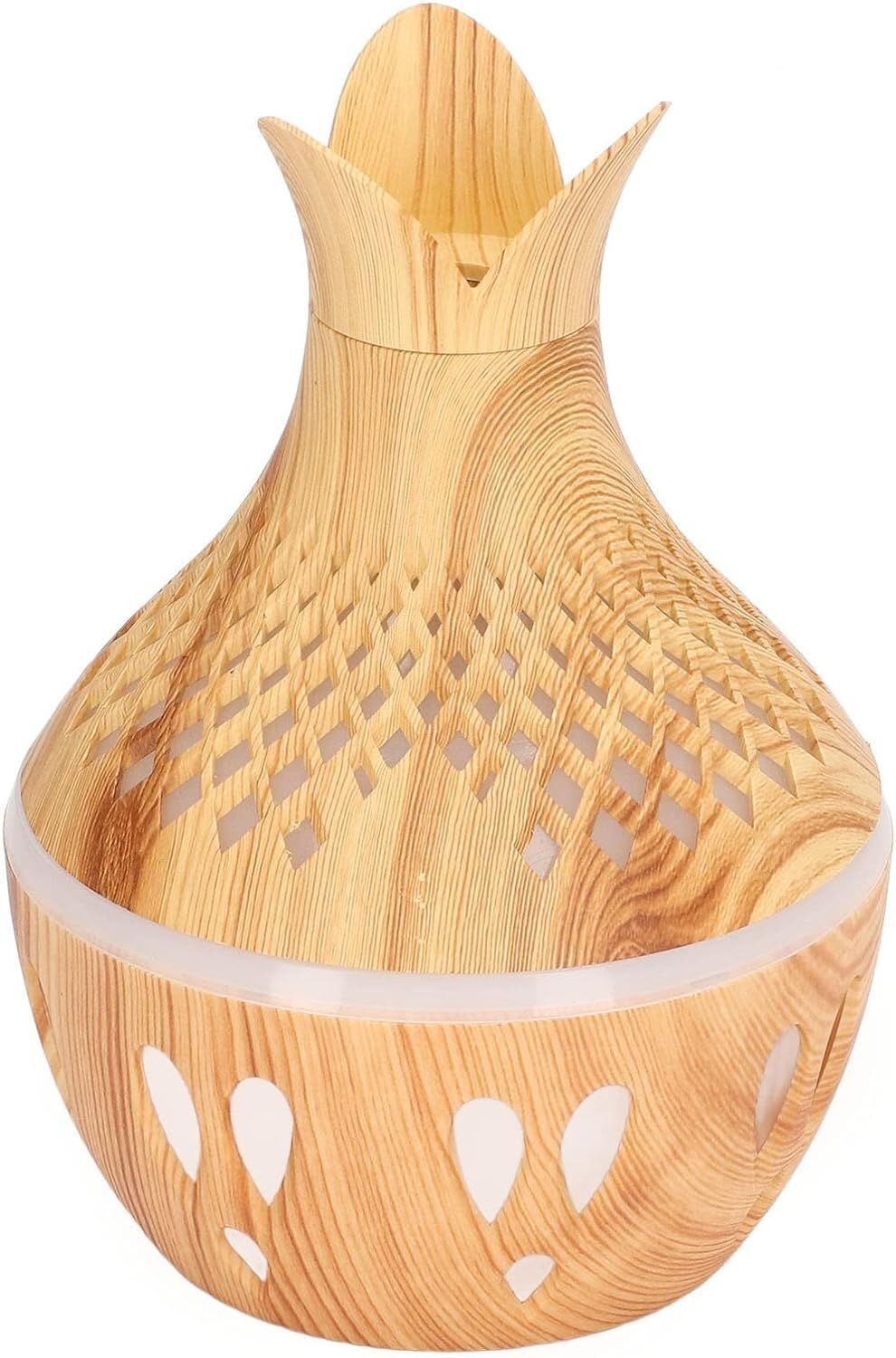 Humidificateur ultrasonique USB bois et diffuseur de parfum LED pour maison