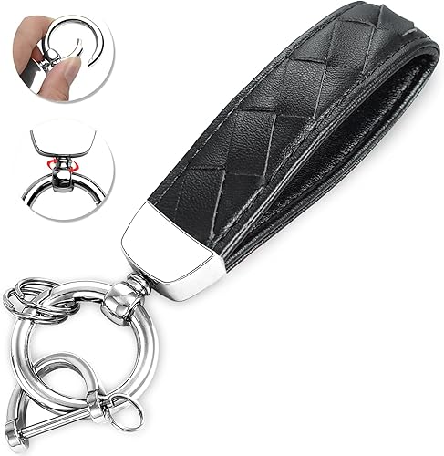 Miniatura 5 de Yonmcfn Funda para llavero Subaru con llavero de cuero, TPU suave de 4 botones, compatible con llave de automóvil BRZ Legacy Outback Ascent