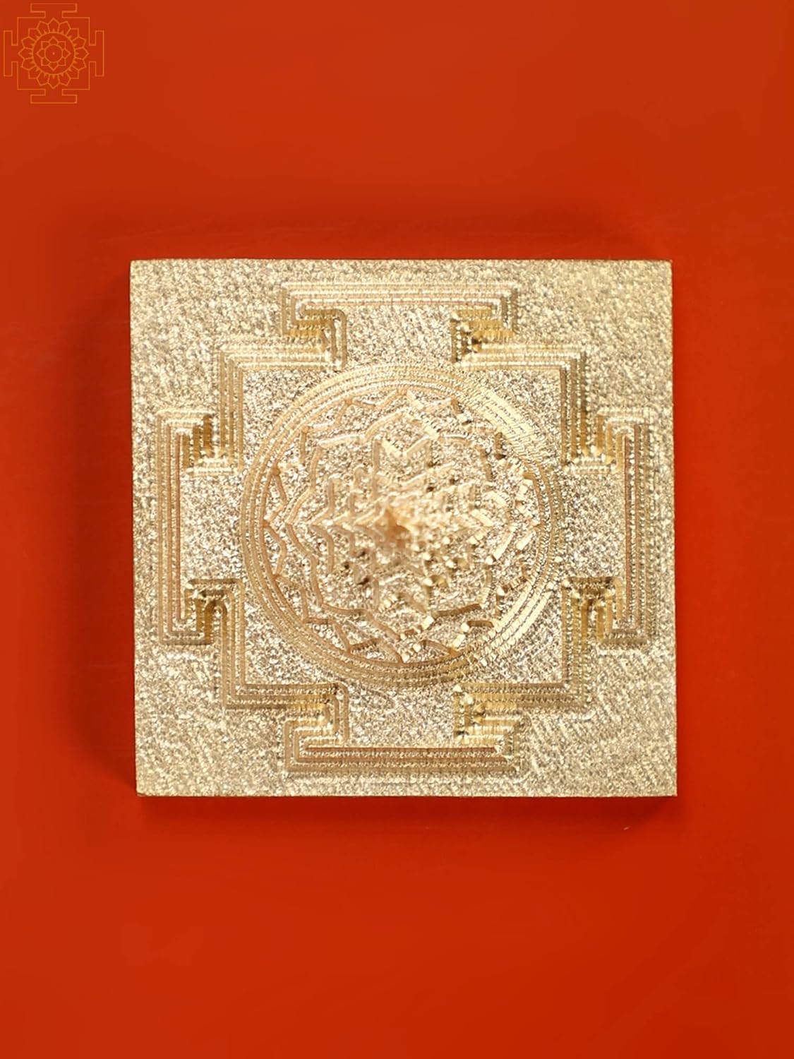 Exotic India Small Brass Shri Yantra | Handmade - Brass