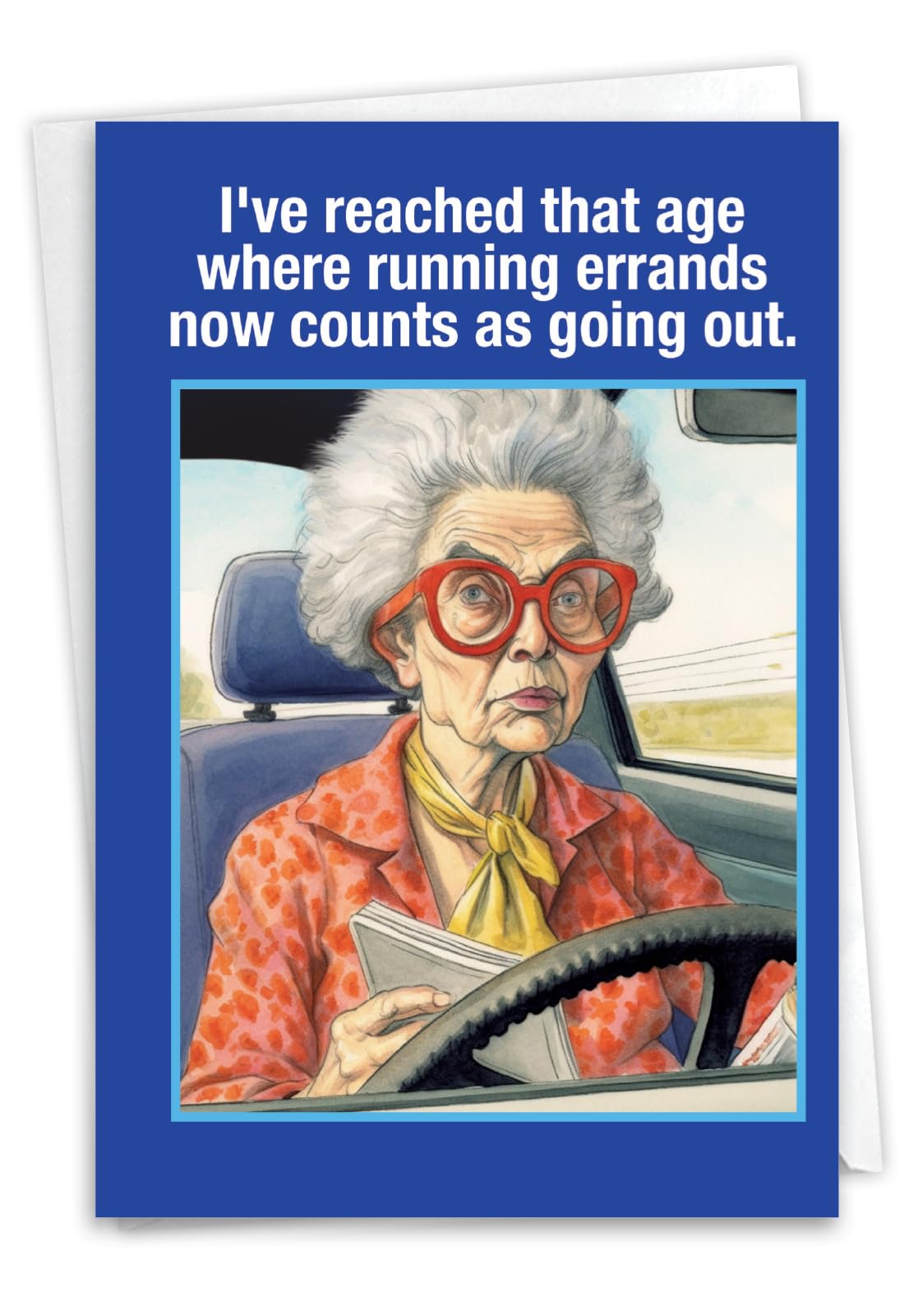 NobleWorks - Funny Birthday Paper Card with 5 x 7 Inch Envelope (1 Card) Bday Errands C10836BDG — image 1