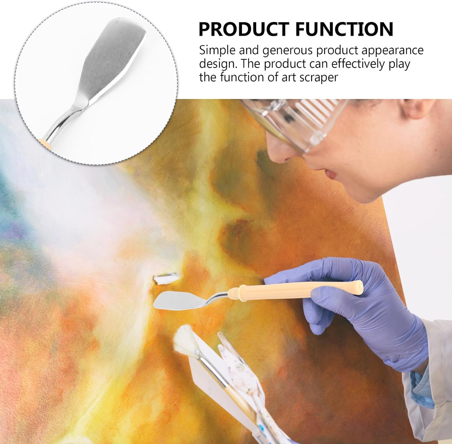 Ipetboom 5 Pcs Oil Painting Scraper with Plastic Handles Ergonomic Color Mixing Spatulas for Palette Painting and Shading Lightweight Professional Art Tools for Oil Paint