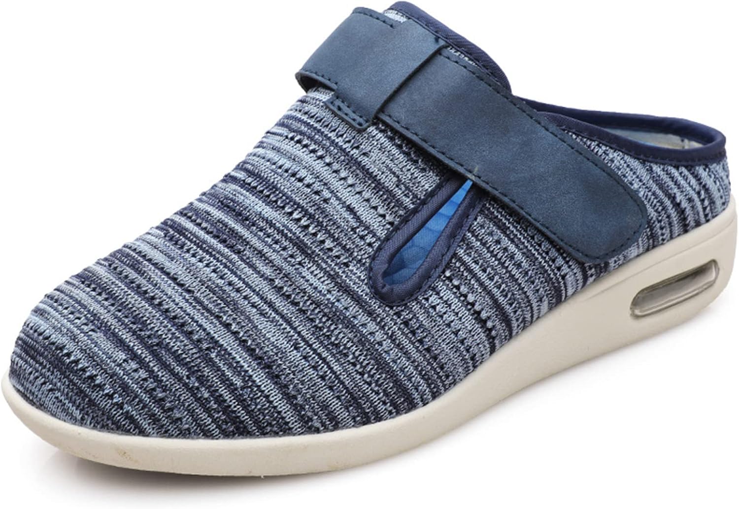 快適な糖尿病布靴、メンズ調節可能な糖尿病スリッパ、幅広の通気性メッシュスポーツサンダル,ライトブルー,37