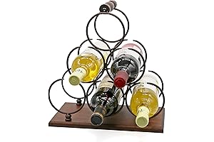 Unique Freestanding 7-Bottle Countertop Rustic Wine Rack