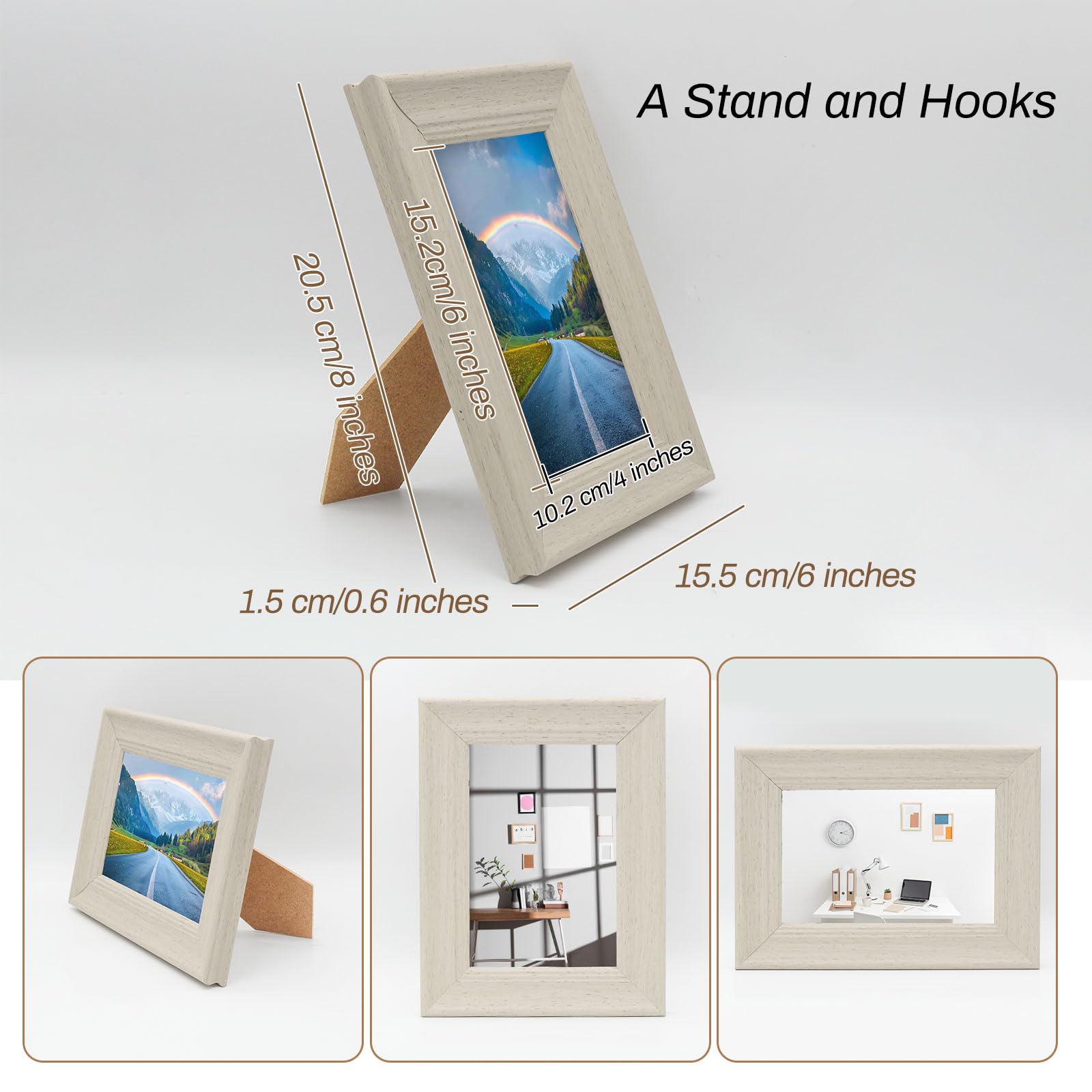Cadre Photo En Acrylique Transparent - 10 X 15 Cm - Pour Table, Horizontal Ou Vertical - Lot De 2 - 9