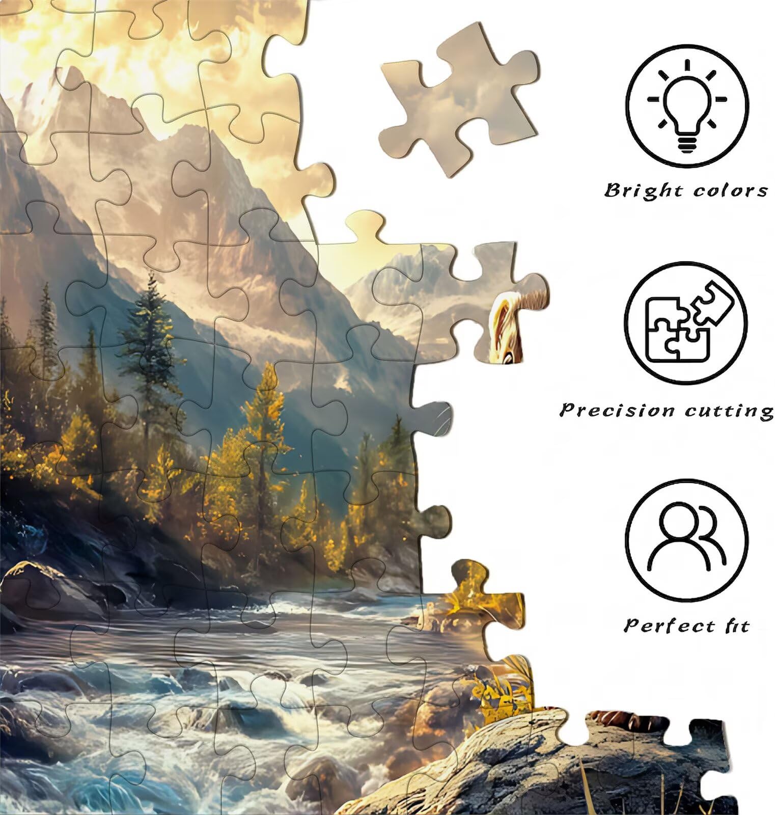 Puzzle 3000 Teile, Holzpuzzle Erwachsene Tier Landschaft Impossible Klassische Jigsaw Puzzles 122 x 81 cm, Familien Spiel, Puzzle Stressabbau Denkspiel, Home Dekor w0-152