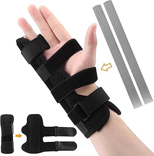 Trigger Finger Splint Brace Support, Adjustable Wrist and Thumb Fracture Finger Stabilizer Brace, Reversible Finger Immobilizer for Straightening Arthritis Sprains Pain Relief(Black)