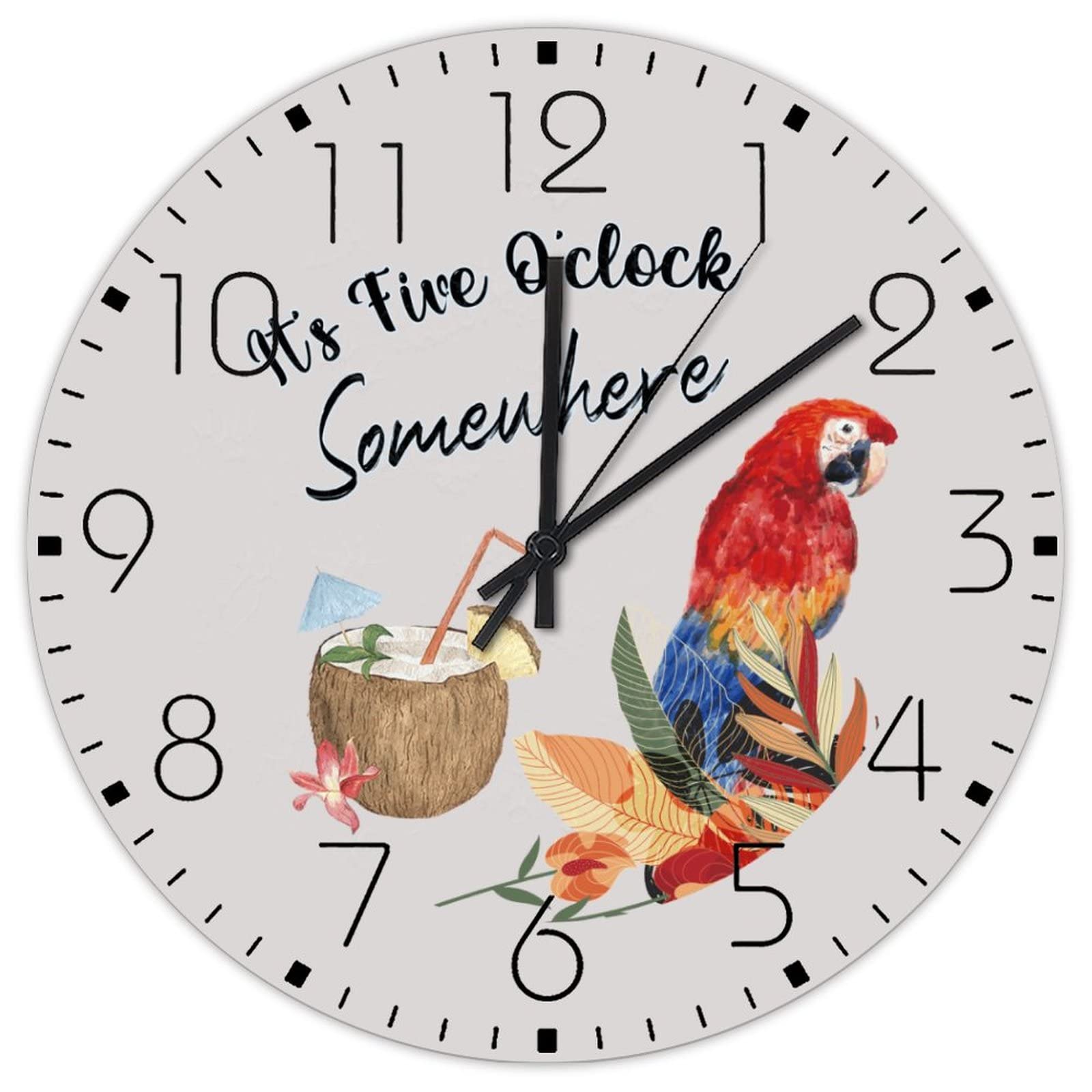 Horloge murale en bois ronde style bistrot avec message humoristique