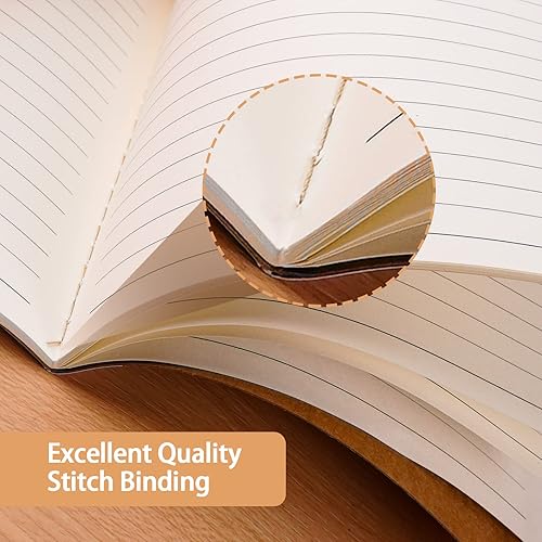Miniatura 3 de Gwybkq Cuadernos de composición de papel kraft rayados A5 a granel, 40 unidades (5.5 x 8.3) con rayas universitarias con columna vertebral arcoíris,