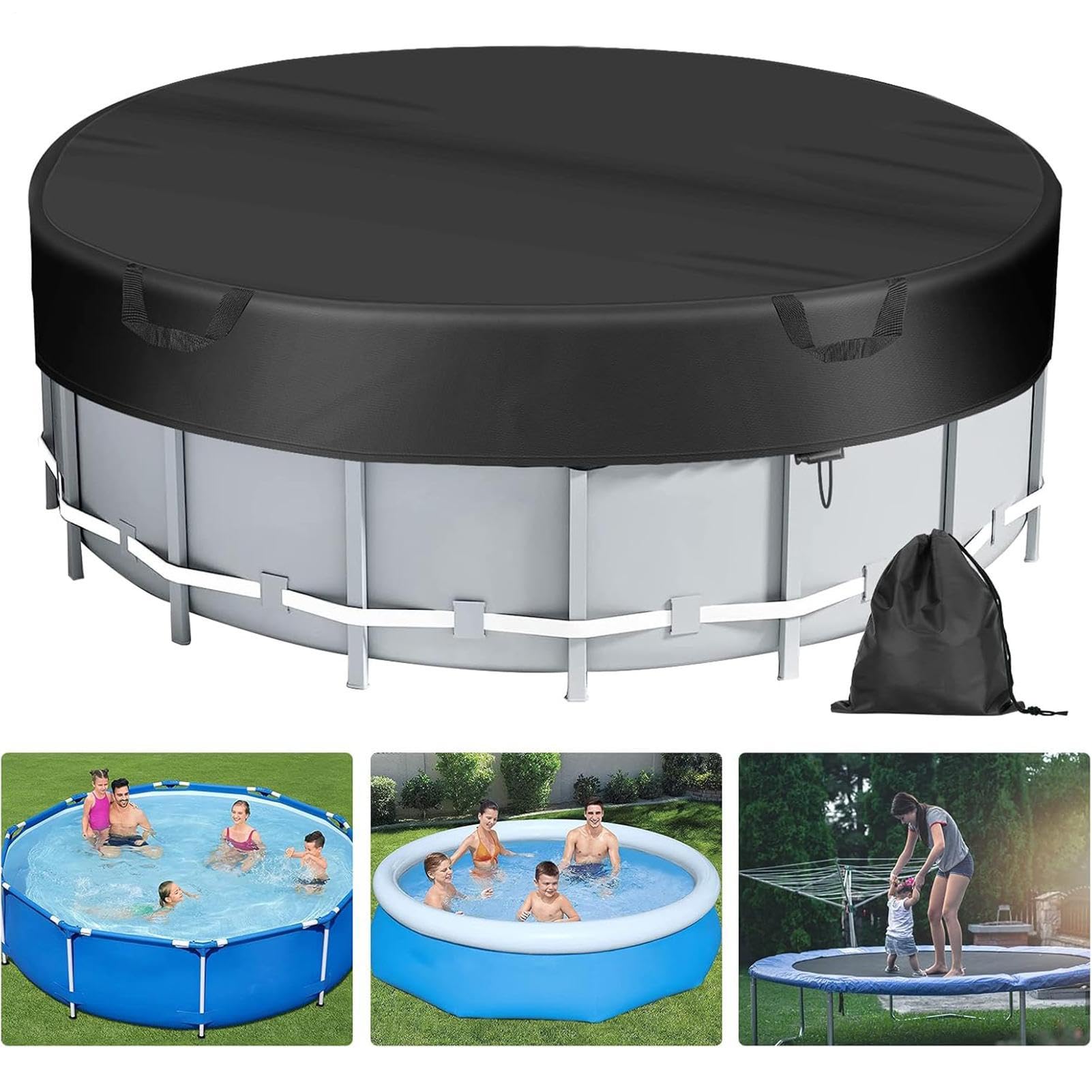 Copertura per foglie per piscina, impermeabile, in tessuto Oxford | Copertura invernale per piscina, impermeabile, resistente ai raggi UV, copertura pieghevole per vasca idromassaggio