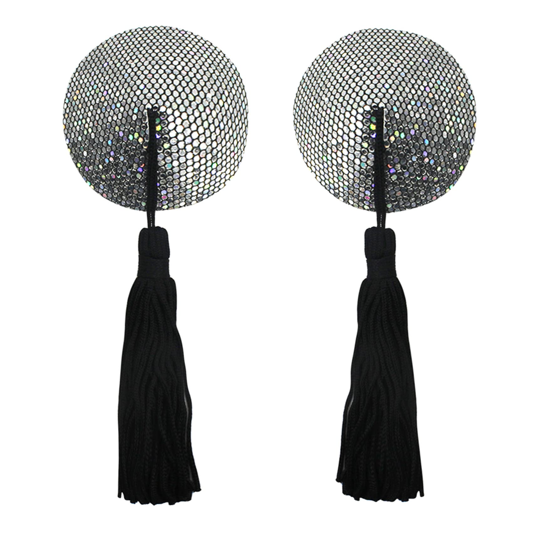 Reusable Silicone Sequin Adhesive Nipple Cover Pasties Shiny Bra Sticker Covers Pads with Tassels