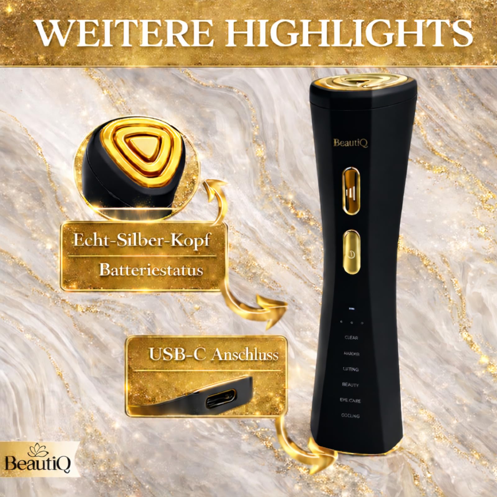 Beauty Lumèra PRO Anti-Aging & RF Gerät | Lichttherapie | 6 Funktionen in 1 Tool - Cleaning, Lifting, Beauty, Pflege, Eye-Care, Kühlung- für schöne und junge Haut | Faltenreduktion Gesicht