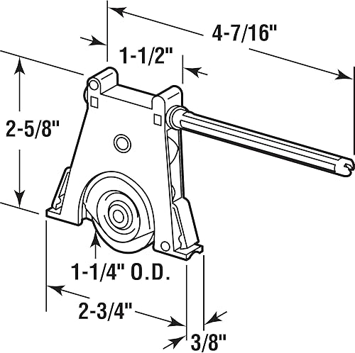Miniatura 2 de Prime-Line B 715 - Rodillo de puerta corrediza de plástico blanco, para puertas Andersen (paquete individual)