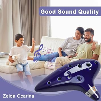 Zelda Ocarina 12 Holes Alto C Tone with Song Book (Songs From the Legend of Zelda) Ocarinas is a Great Christmas Gift for Festival Gift - Tiny Ocarina Instrument with Display Stand Protective Bag