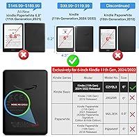 Vista 2 de Funda transparente CoBak exclusiva para Kindle de 6 pulgadas 2024 y 2022 (11.ª generación) - Funda ultra delgada de TPU transparente y suave