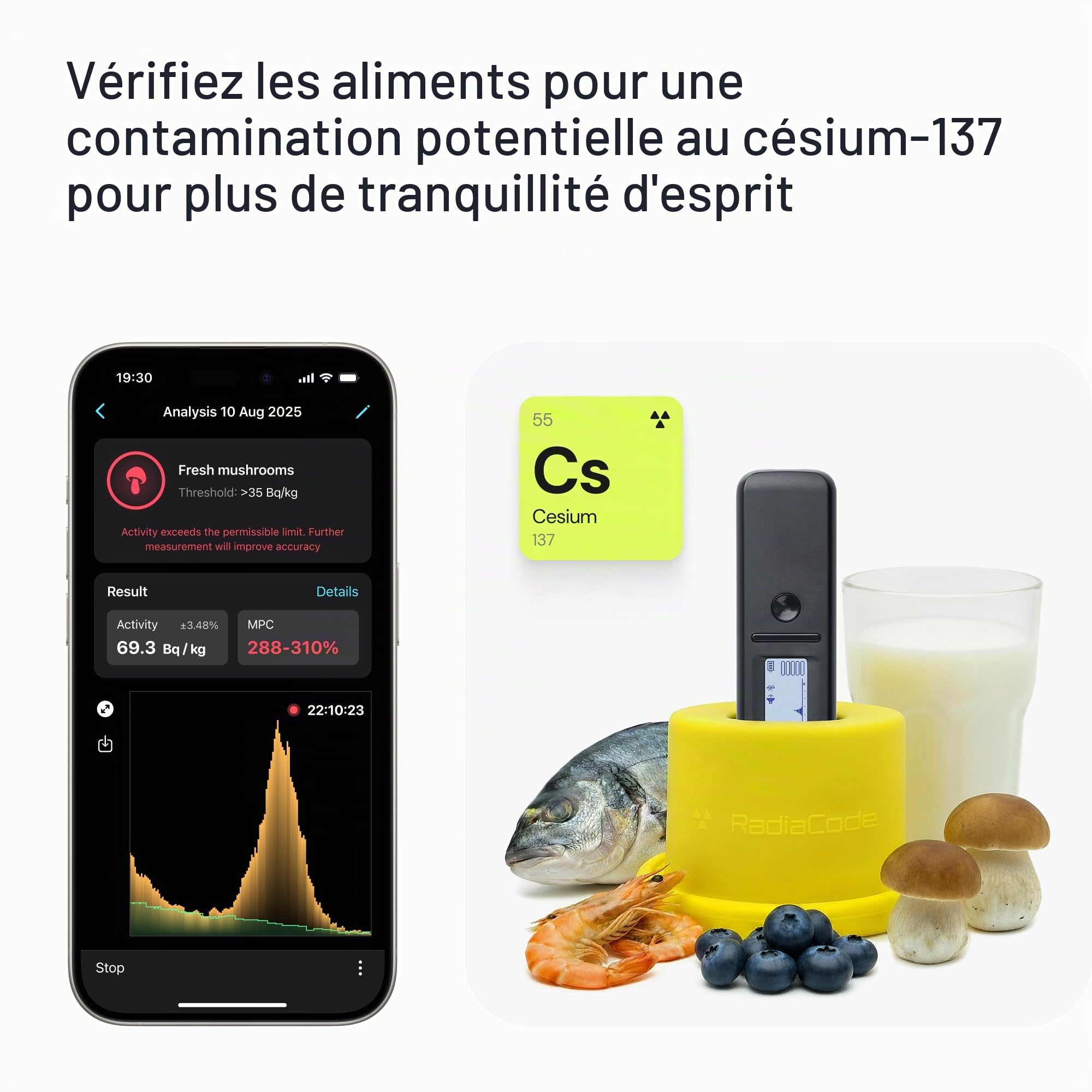Compteur GEIGER COUNTER intelligent Radiacode‑103 avec appli mobile offerte – détecteur de radiation nucléaire & spectromètre