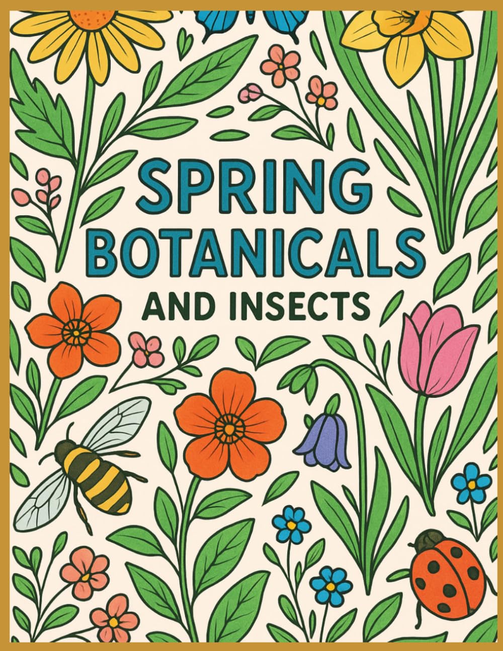 Spring Botanicals and Insect Colouring Book