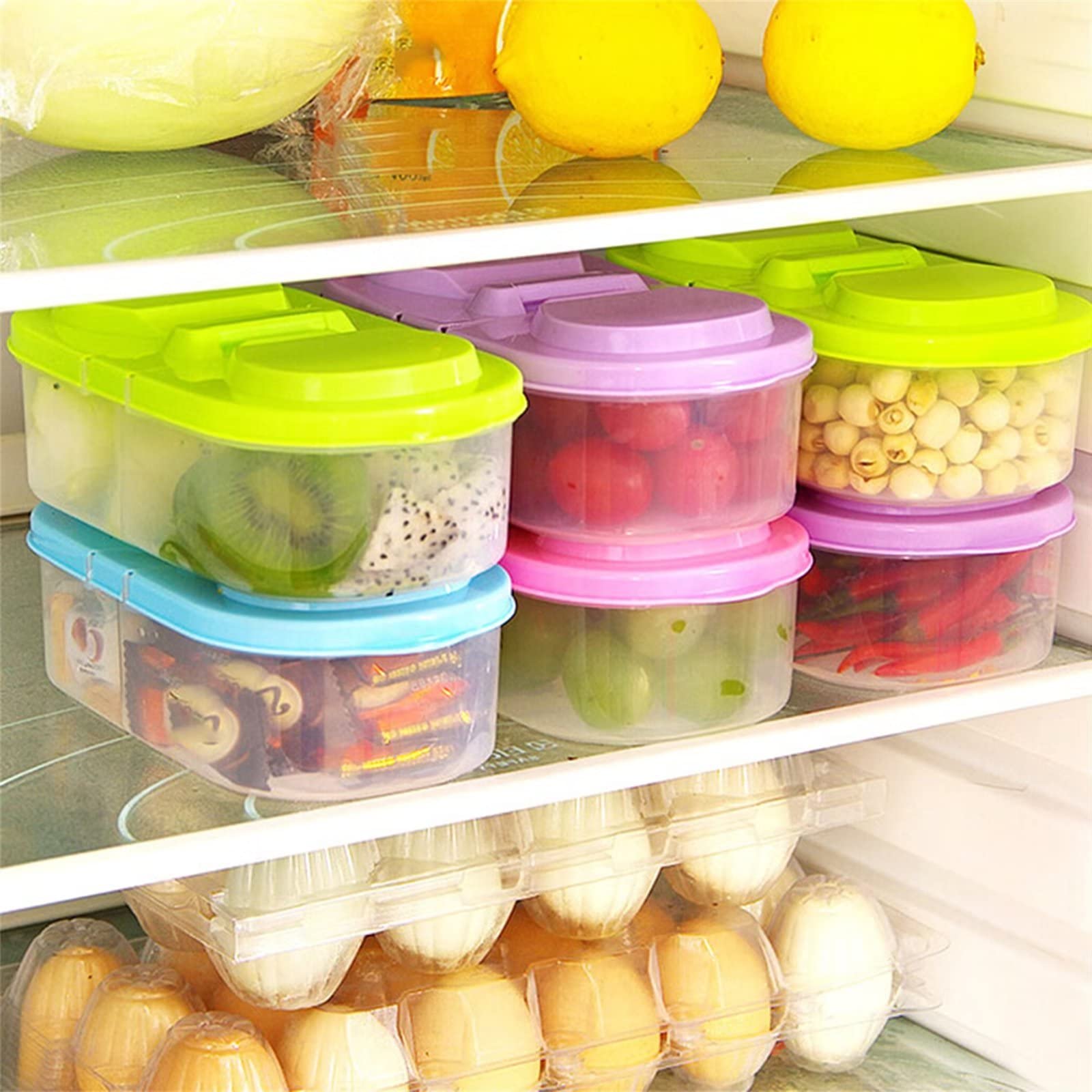 Amazon.com: Typutomi 2 Compartment Snack Containers, 5PCS Food