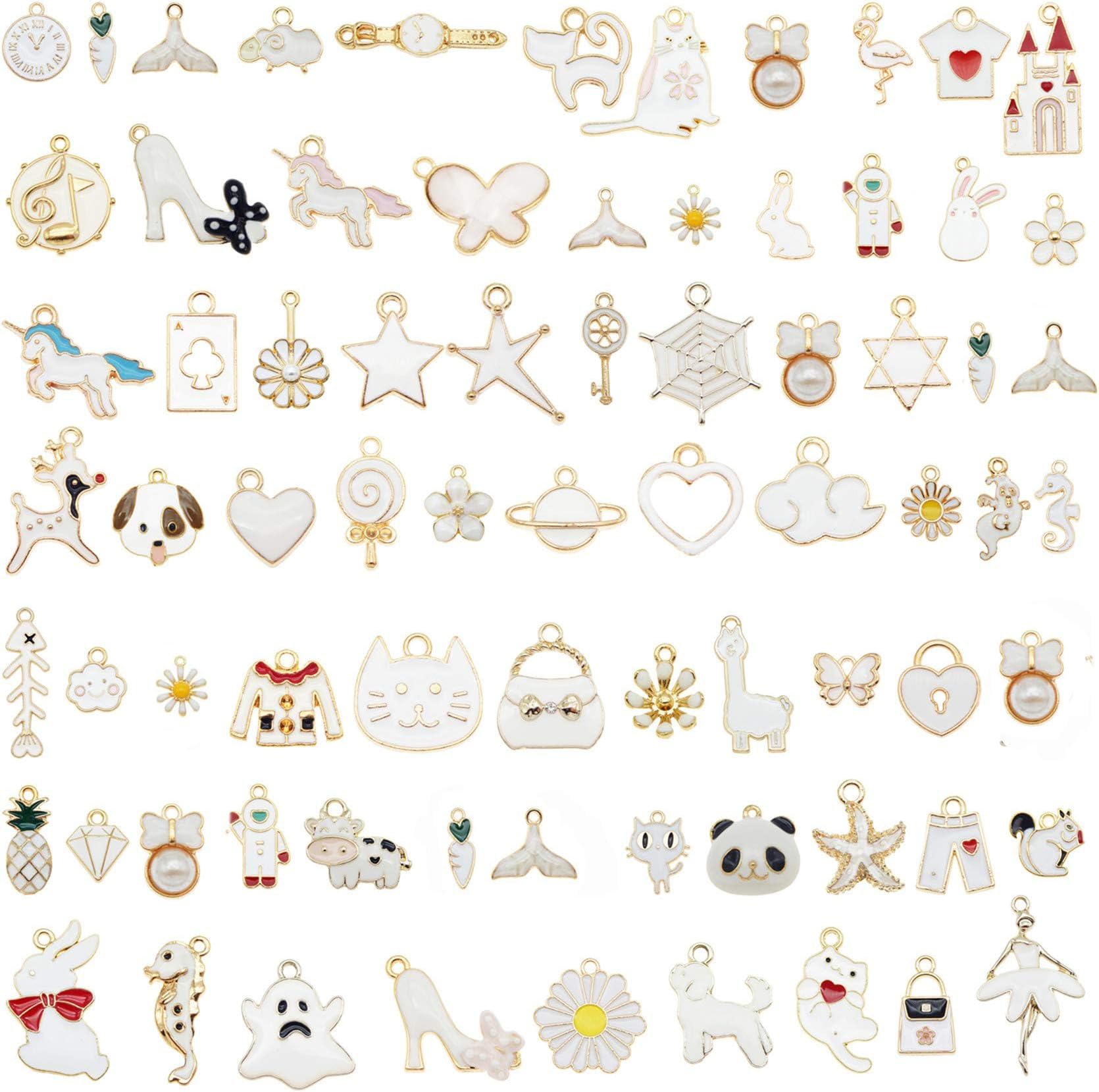 30pcs Mixed Enamel Charms Pendants for Jewelry Making Bulk lot Necklace Earrings Bracelet Craft Findings