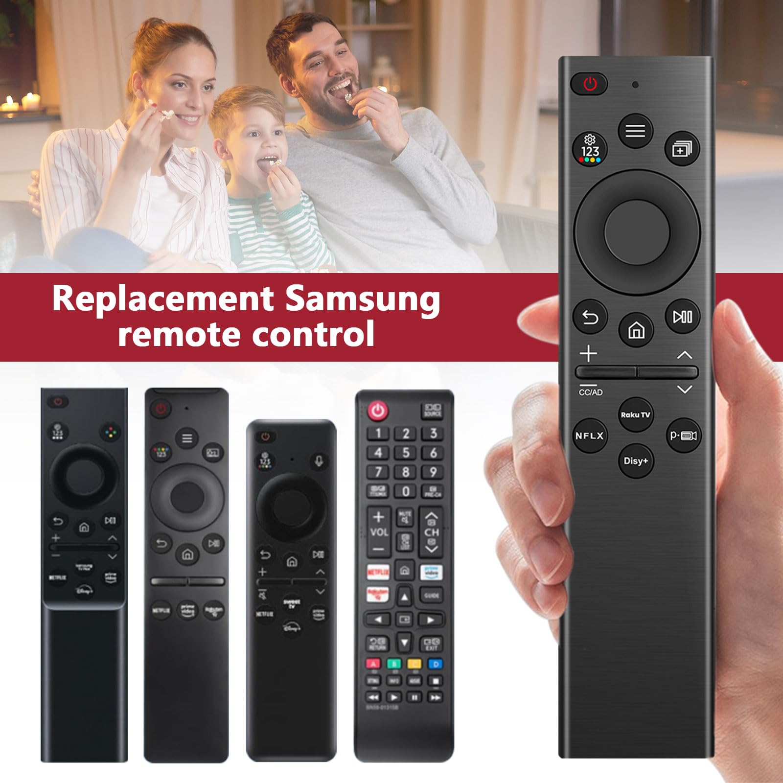 Télécommande Universelle pour Samsung Télévision – Télécommande Remplacement Compatible avec Samsung Modèles, Smart TV, LED et LCD – Fonctionne sans Programmation