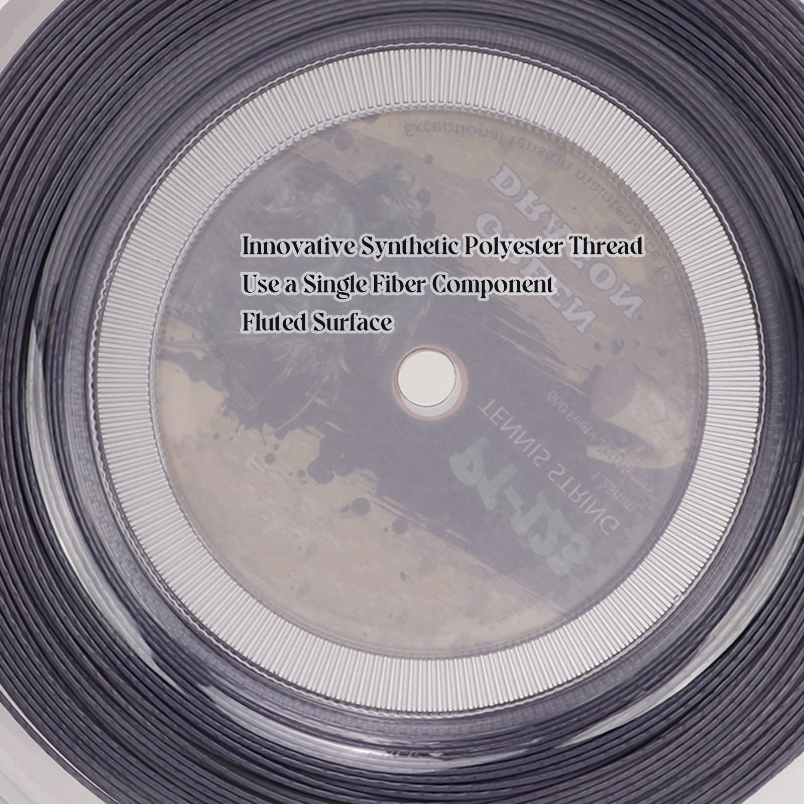 VGEBY 200M Tennis Racket String, Polyester Double Ribbed Strong Tensile Tennis String Reel for Teenager (Silver Gray)