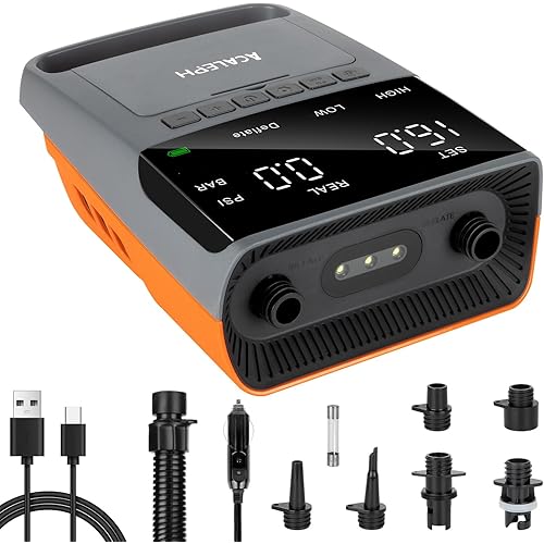 Rechargeable Electric Paddle Board Pump, 20PSI High Pressure Electric SUP Air Pump, Dual-Stage, Auto Off/Quick Inflation/Deflation Function,for Inflatable Stand Up Paddle Board,Kayak,Tent