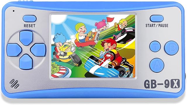QINGSHE Portable Handheld Games for Kids 2.5" LCD Screen 168 Games TV Output Arcade Gaming Player System Birthday for Your Boys Girls(Blue)