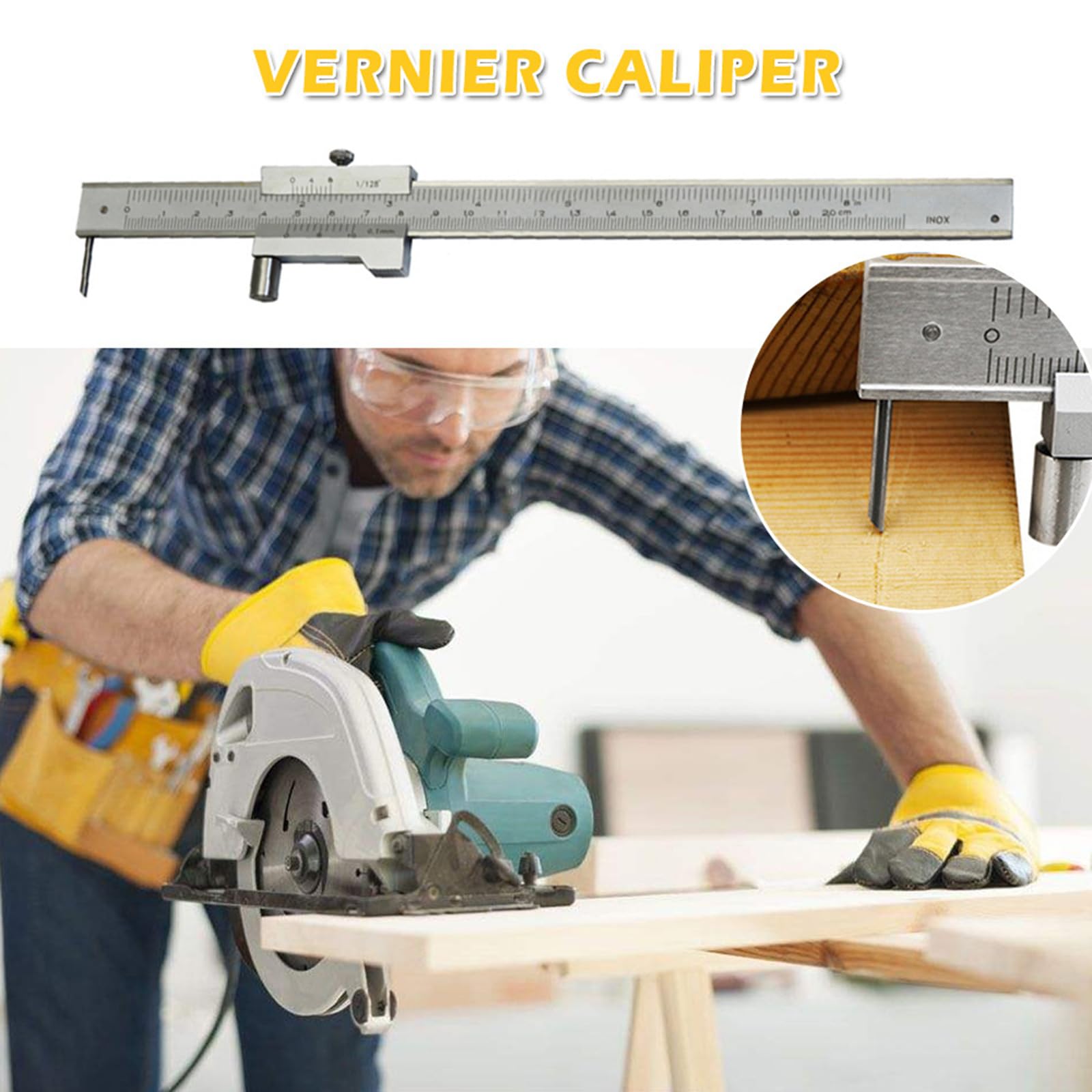 200/300mm Doppia Scala Vernier Caliper Costruzione In Acciaio Inox per Progetti scolastici e Applicazioni di Ingegneria Pinza Metallo Strumento di Misura
