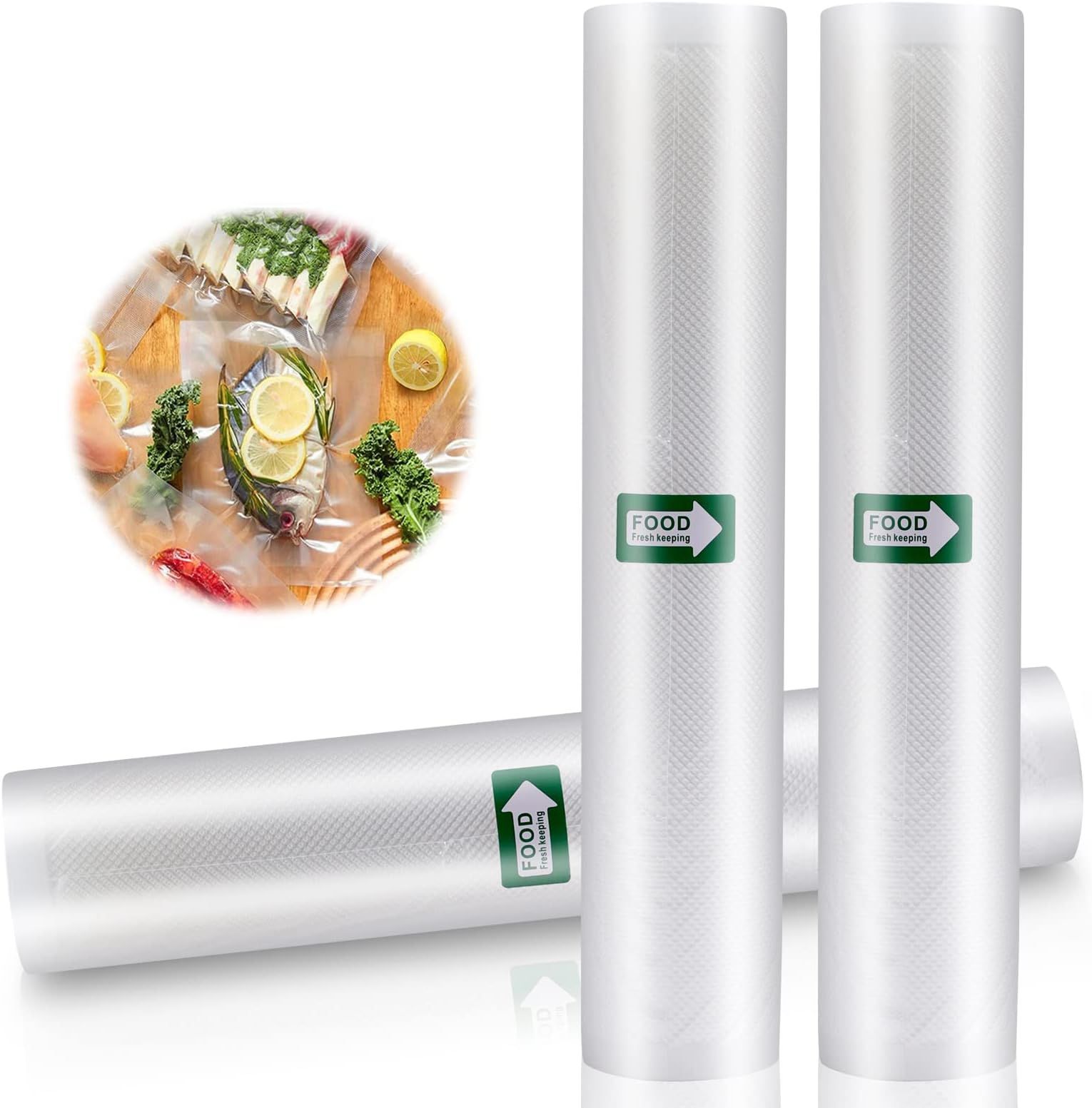 YISH Rouleau Sous Vide Alimentaire：3 Rouleaux 15/20/28 x 300cm Sac Sous