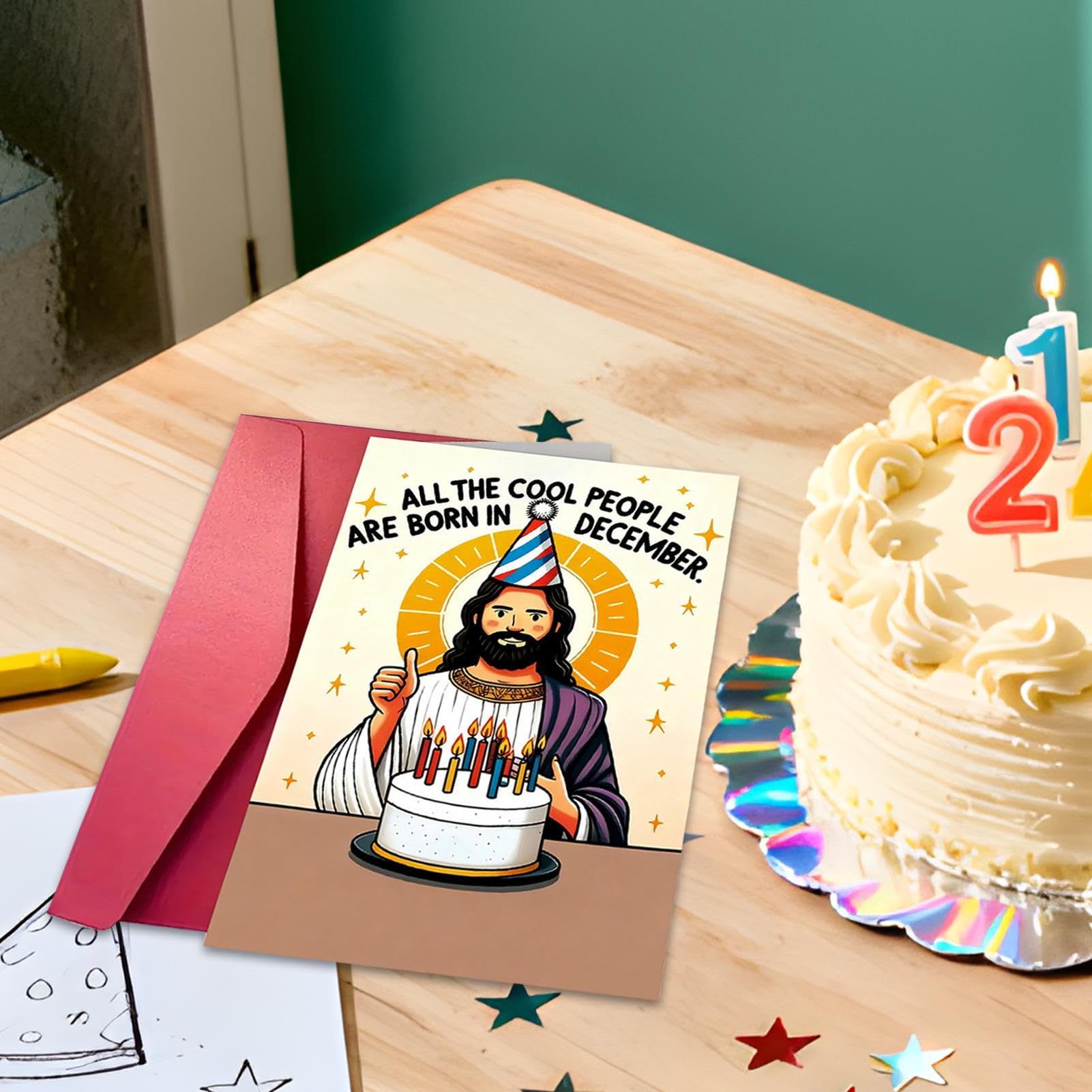 Carte D'anniversaire Humoristique Jésus – Avec Enveloppe, Pour Adultes