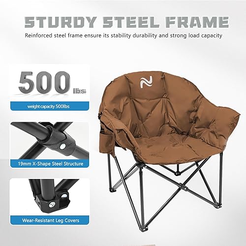 Vista 11 de NAIZEA Silla de camping con calefacción, sillas térmicas de gran tamaño con 3 niveles de calor, sillas plegables portátiles con calefacción, silla