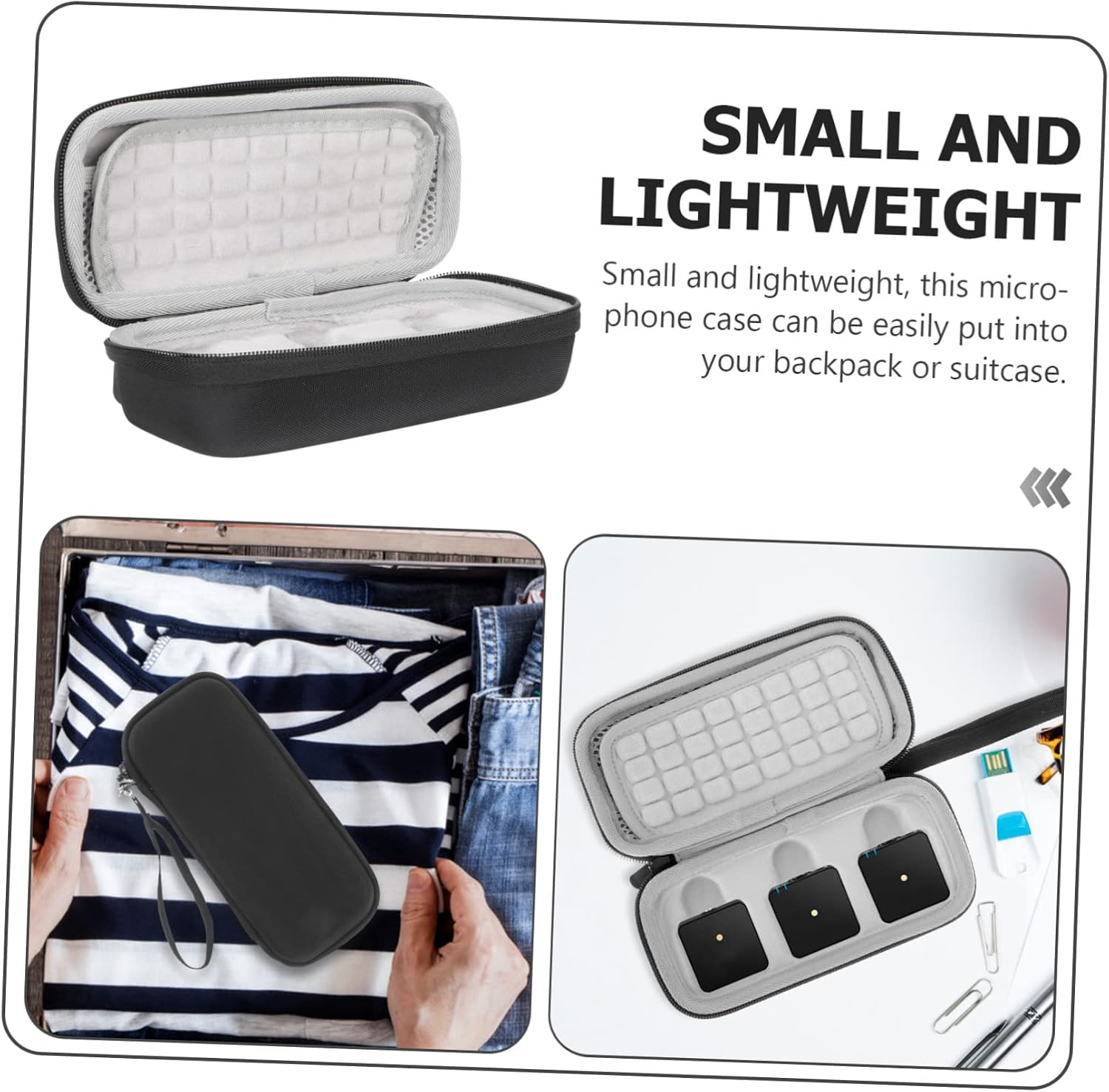 ARTIBETTER Shockproof Portable Microphone Container for Go Ii Lightweight Mic Protective Case with Scratch and Impact Resistance Compact Storage Bag for USB Cables and Accessories image 3