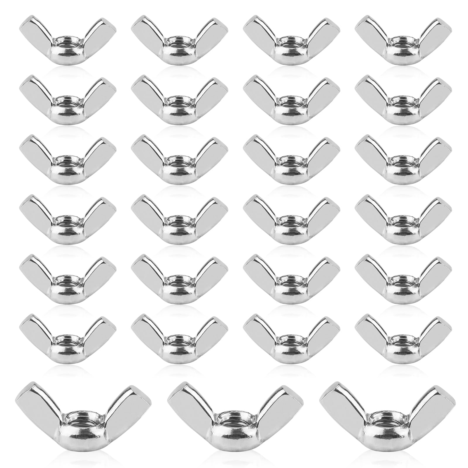 50 Pezzi M6 Dado ad Alette Dado In Acciaio Inox Aletta Dadi ad Alette In Acciaio Inossidabile Dadi ad Alette Metriche a Mano per Fissaggio Fai da te Fasteners Hardware
