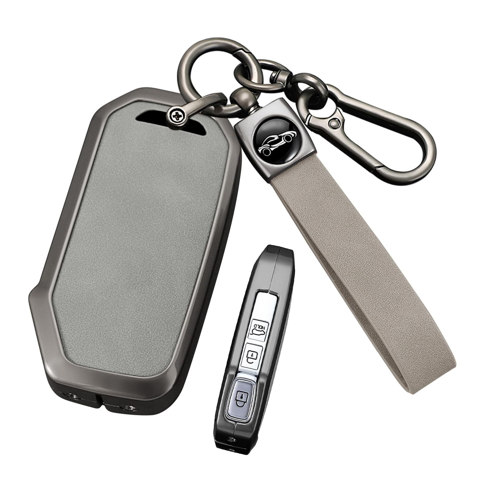 Ontto etui na kluczyki samochodowe pasuje do Kia Sportage, Ceed GT, Sorento, NIRO, Xceed, Proceed GT, Stonic, etui na klucze, etui ochronne, 3/4 przyciski, A szary, 3/4 Tasten