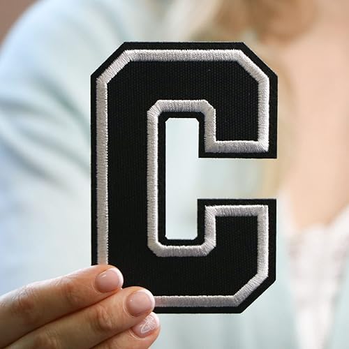 Miniatura 130 de Parches de letras termo-adhesivas de alta calidad – Lindas letras para ropa – Parche universitario para ropa – Letras bordadas de 4 1/2 parches