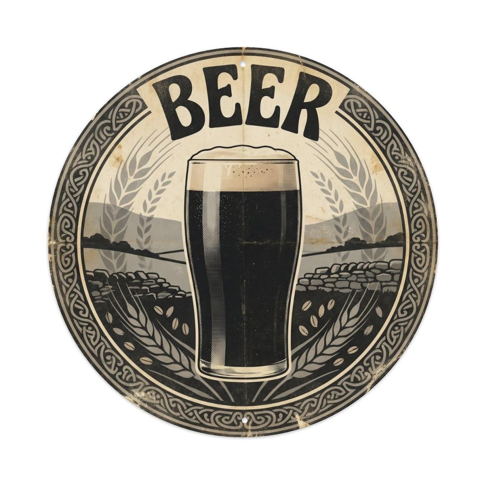Screenprint British Craft Beer Pub Brewery Beverage Metal Tin Sign