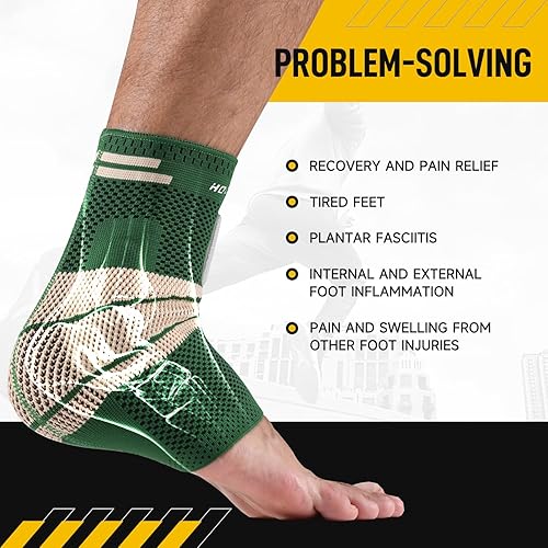 Miniatura 3 de Hocafer Tobillera de compresión para mujeres y hombres, calcetines de soporte de arco, manga de soporte de tobillo para tendón, tendón, esguince,