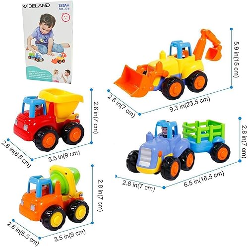 Miniatura 2 de Automóviles alimentados por fricción camiones de juguete Push and Go vehículos de construcción juego de juguetes para bebés de 1 2 3 años camión