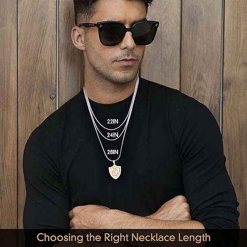 Miniatura 5 de ETEVON Collar de escudo de la reina para hombre collar de cadena con colgante de acero inoxidable collar inspirador de barco de vela