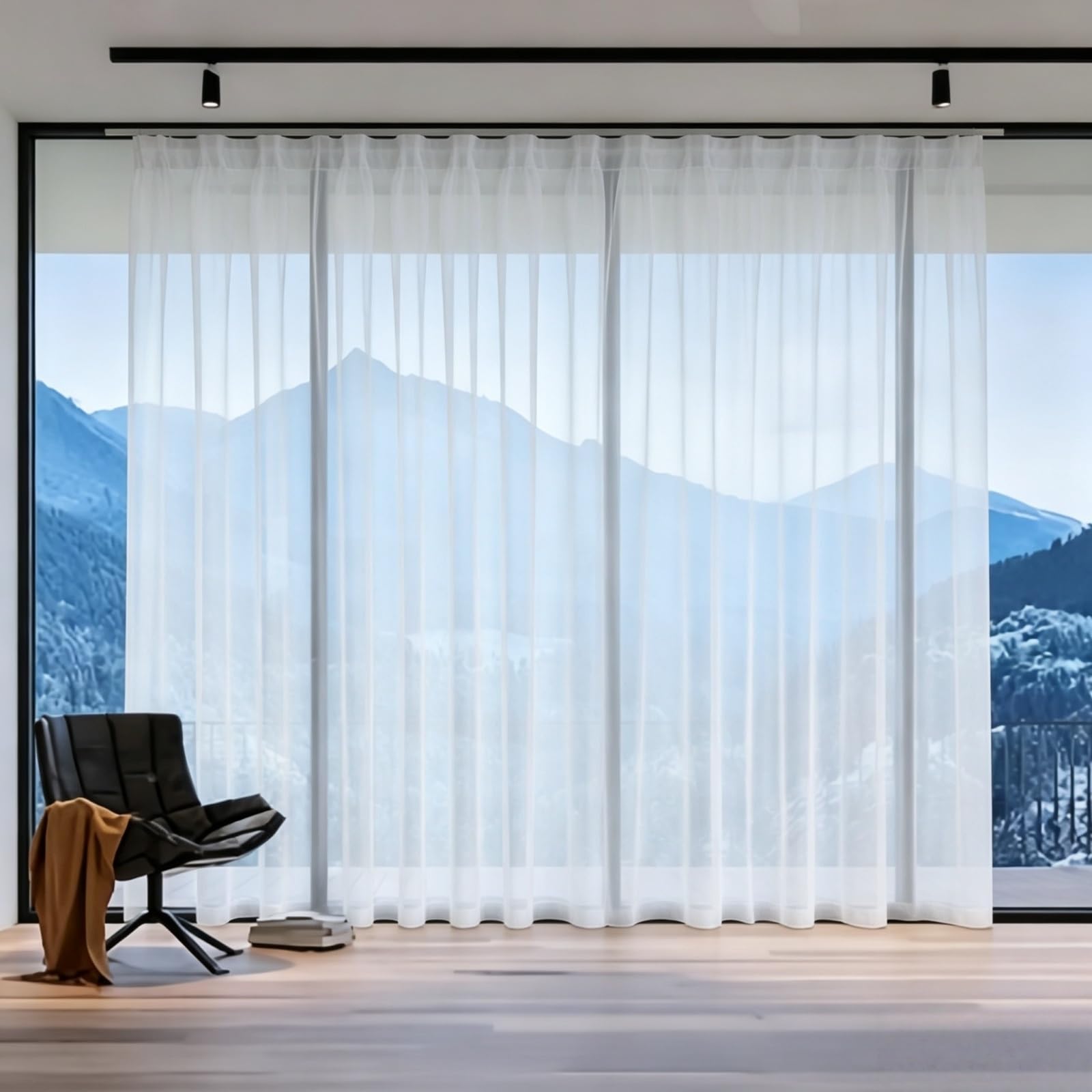Firanki Półprzezroczyste 130 x 195 cm Zasłony Okienne Z Kieszenią Na Karnisz, Filtrujące Światło Zasłony Z Firanek Eleganckie I Lekkie Do Salonu, Sypialni, Biały