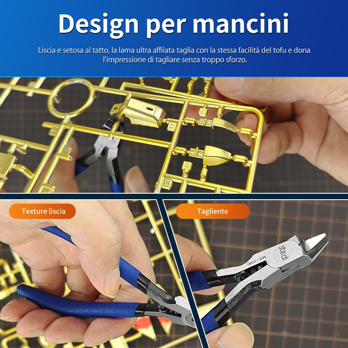 stedi Tronchesina Ultimate Model, [versione per mano sinistra] Tronchese ultrasottile a taglio singolo per hobby per riparazione Gundam, modello in plastica e modellini in miniatura, 12,7 cm