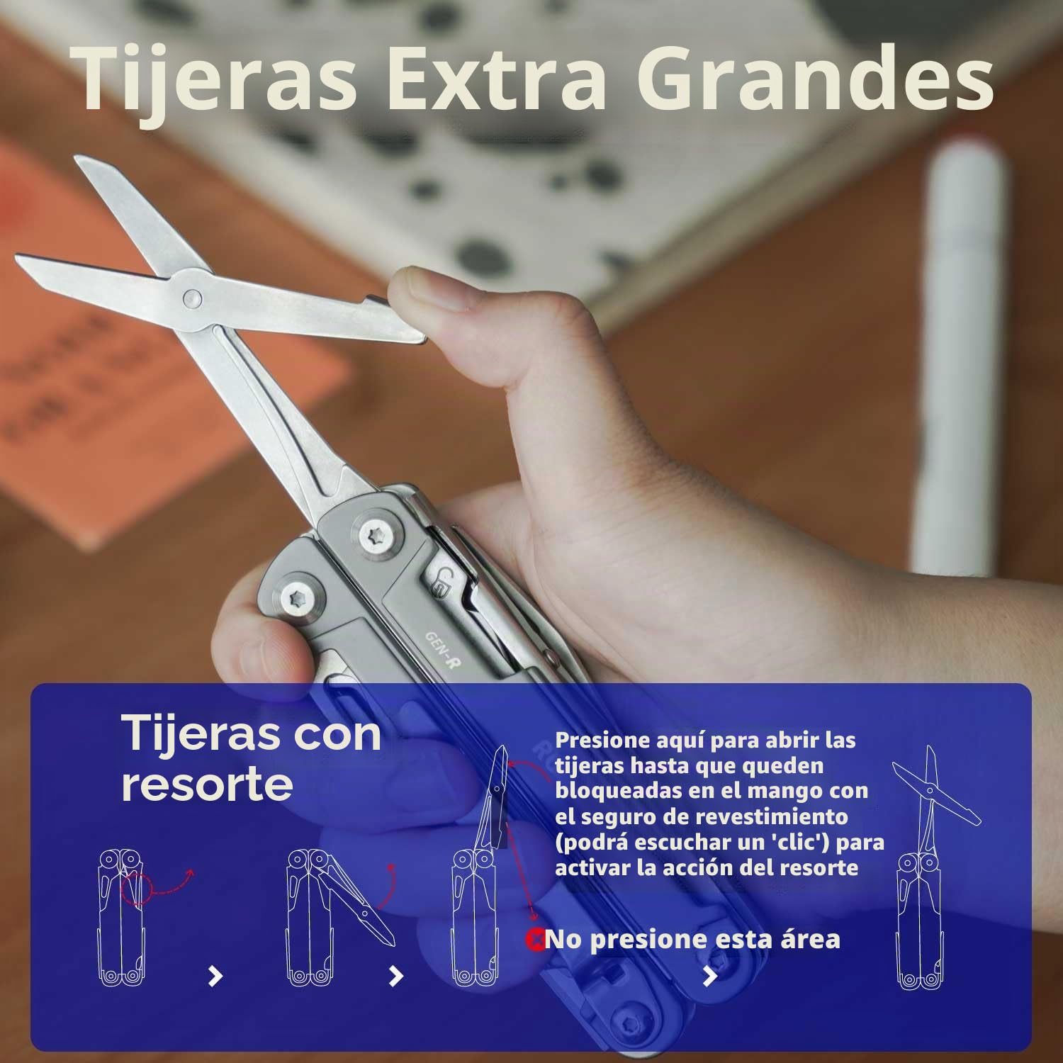 ROCKTOL Alicates multiherramienta, cuchillo de bolsillo multiherramienta EDC VG10, multiherramienta 27 en 1 con mango chapado en titanio, destornillador de precisión, buen gancho para caza, mochilero