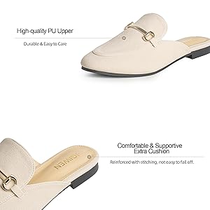 Amazon.com | JGIWEN Mules for Woman Flats Comfortable Buckle
