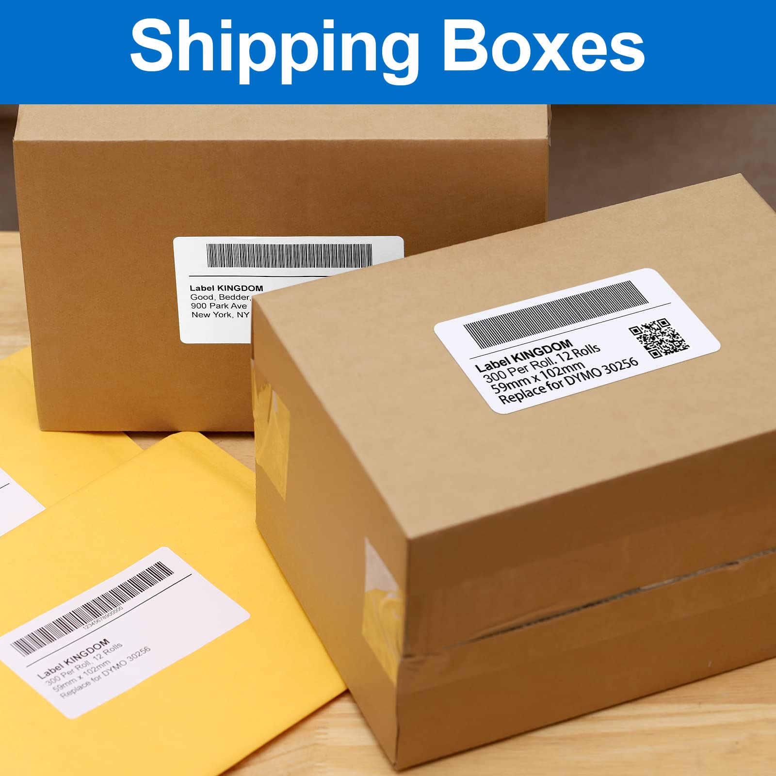 DYMO LW 30256 Green Shipping Labels - 1 Roll Of 300, 4" X 2-5/16", Direct Thermal